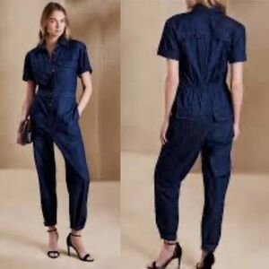 Banana Republic Navy blue Soft Denim Jumpsuit